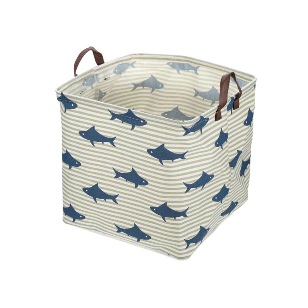 1 Pc 30L Foldable Square Laundry Basket for Laundry Room Blue